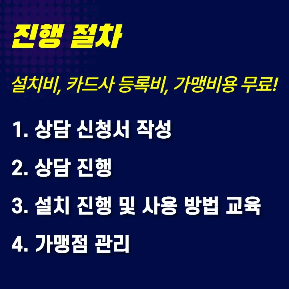 상담부터 설치와 사용 교육까지 진행 절차